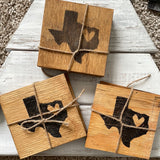 Wood Coasters with State Shape